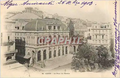 Ansichtskarte AK ALGER La Place du Theatre