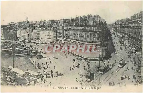 Cartes postales MARSEILLE La rue de la Republique