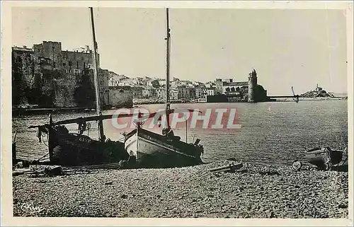 Moderne Karte COLLIOURE le Port et la Ville Bateaux