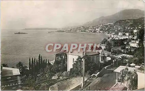 Moderne Karte MENTON Vue generale de la Garavan