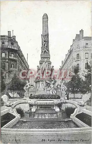 Cartes postales LYON Le monument Carnot