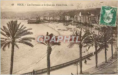 Cartes postales NICE - Les Terrasses et le Quai des Etats-Unis