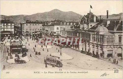 Ansichtskarte AK NICE - La Place Massena et le Casino municipal Tramway