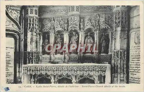 Cartes postales CAEN - Eglise Saint-Pierre  details de l'Interieur