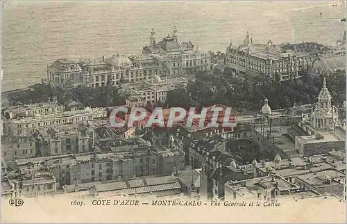 Cartes postales COTE D'AZUR - MONTE CARLO - Vue g�n�rale et le Casino