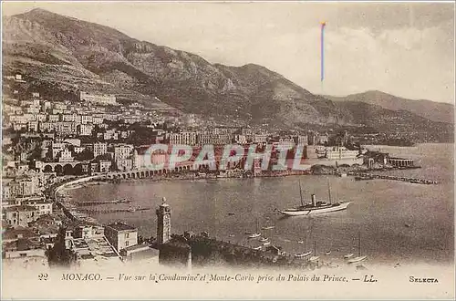 Cartes postales MONACO - Vue sur la Condamine et Monte-Carlo prise du Palais du Prince