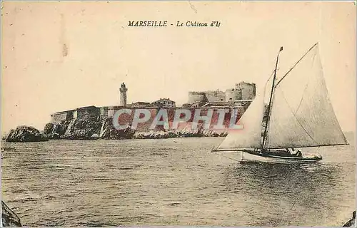 Cartes postales MARSEILLE - Le Ch�teau d'If Bateau