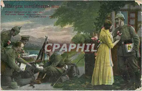 Cartes postales Morgen marschieren mir ade ade