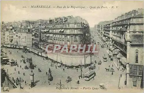 Ansichtskarte AK MARSEILLE - Rue de la R�publique - quai du Port