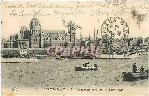 Cartes postales MARSEILLE - La Cath�drale et Quartier Saint-Jean Bateau