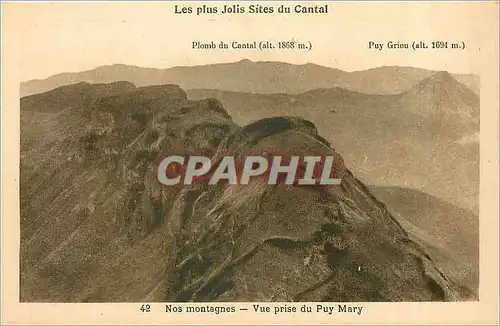 Cartes postales Les plus jolis Sites du Cantal Plomb du Cantal Puy Griou