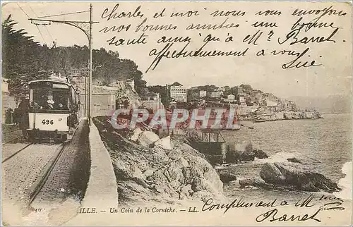 Cartes postales MARSEILLE - Un Coin de la Corniche Tramway