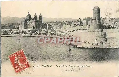 Ansichtskarte AK MARSEILLE - Le Fort St-Jean et la Cath�drale