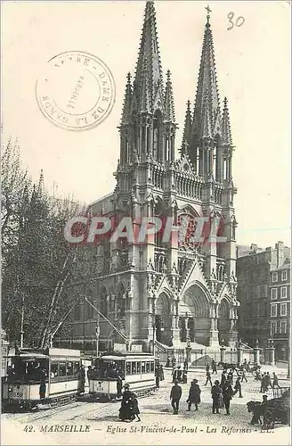 Ansichtskarte AK MARSEILLE - Eglise St-Vincent-de-Paul - Les R�form�s Tramways