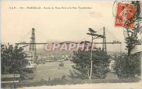 Cartes postales MARSEILLE - Entr�e du Vieux Port et le Pont Transbordeur