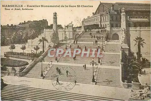 Cartes postales MARSEILLE Escalier Monumental de la Gare St Charles