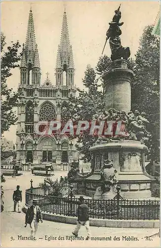 Cartes postales Marseille - Eglise des R�form�s et monuments des Mobiles