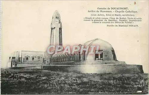 Ansichtskarte AK Ossuaire de DOUAUMONT. Arri�re du Monument - Chapelle Catholique