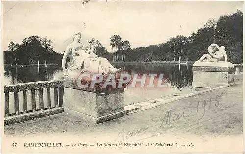 Cartes postales RAMBOUILLET - Le Parc - Les Statues 'F�condit� et Solidarit�'