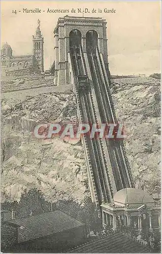 Cartes postales Marseille - Ascensseurs de N. D. de la Garde