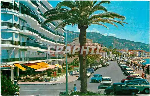 Moderne Karte C�te d'Azur - Menton. La promenade du bord de Mer