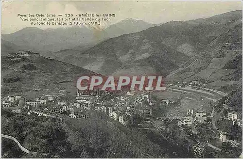 Ansichtskarte AK Pyr�n�es Orientales - Am�lie-les-Bains. Vue panoramiques  Le fort et la vall�e du Tech