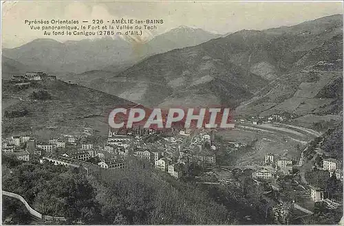 Cartes postales Pyr�n�es Orientales - Am�lie-les-Bains. Vue panoramiques  Le fort et la vall�e du Tech