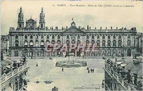 Ansichtskarte AK NANCY - Place Stanislas - Hotel de Ville et Cath�drale