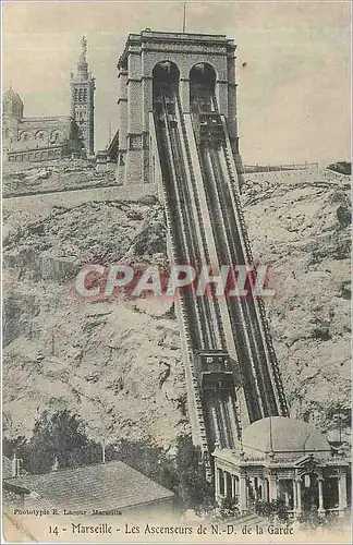 Cartes postales MARSEILLE - Les Ascenseurs de N-D de la Garde