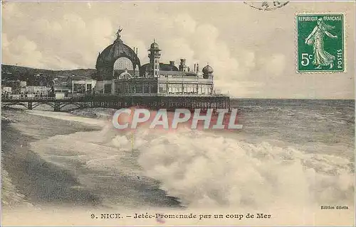 Cartes postales NICE - Jet�e-Promenade par un coup de Mer