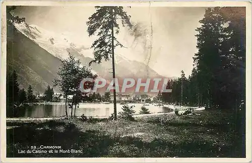 Cartes postales CHAMONIX Lac du casino et le Mon-Blanc