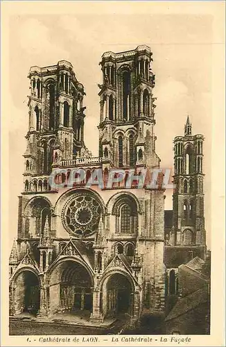 Cartes postales Cath�drale de Laon - La Cath�drale - La Fa�ade