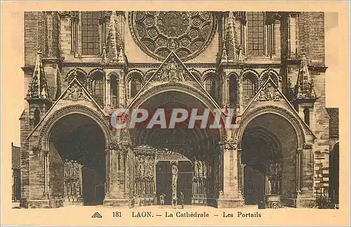 Cartes postales LAON La Cath�drale - Les Portails