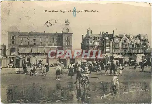 Ansichtskarte AK Berck-Plage - La Plage et l'Eden-Casino