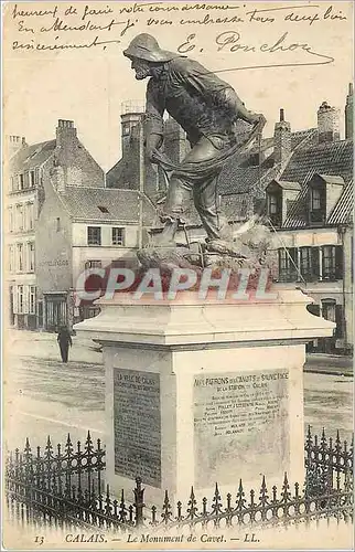 Cartes postales Calais - Le Monument de Cavet