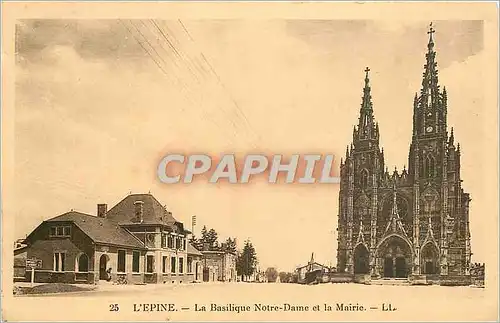 Cartes postales L'Epine la Basilique Notre Dame et la Mairie