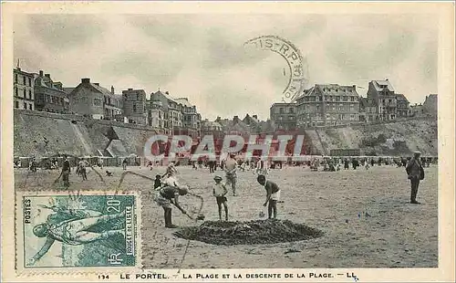 Ansichtskarte AK Le Portel la Plage et la Descente de la Plage Enfants Rouget de l'Isle