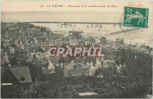 Cartes postales Le Havre Panorama et la nouvelle entree du Port