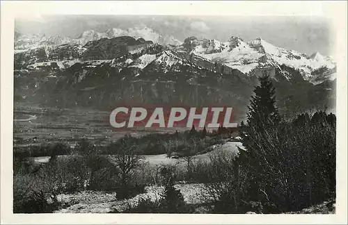 Ansichtskarte AK La Haute Savoie la Chaine des Alpes et le Mont Blanc vus du Saleve