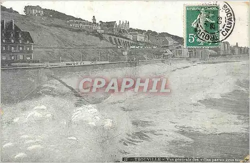 Ansichtskarte AK Trouville vue generale des Villas par un gros temps