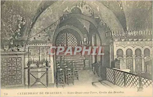 Ansichtskarte AK Cathedrale de Chartres Notre Dame sous terre Grotte des Druides