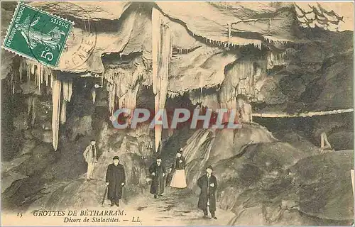 Cartes postales Grottes de Betharram decors de Stalactites