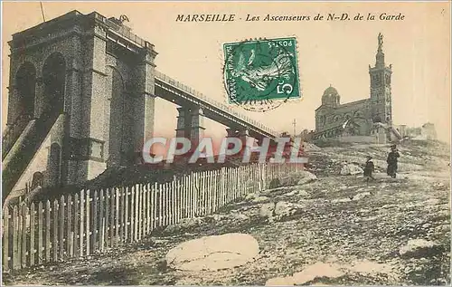 Cartes postales Marseille les Ascenseurs de N D de la Garde