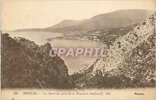 Cartes postales Menton vue generale prise de la Frontiere Italienne