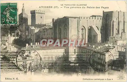 Cartes postales La Vaucluse Illustre Avignon vue generale du Palais des Papes