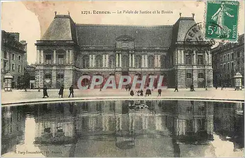 Cartes postales Rennes le Palais de Justice et le Bassin