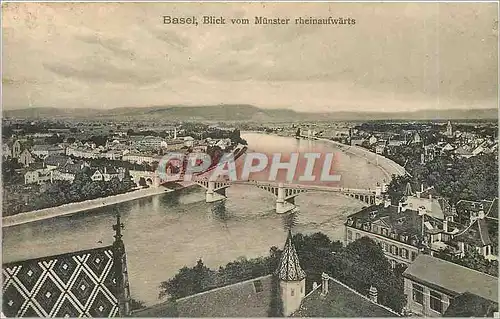 Cartes postales Basel Blick vom Munster rheinaufwarts