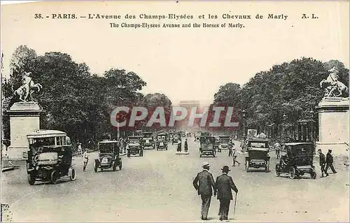 Ansichtskarte AK Paris l'Avenue des Champs Elysees et les chevaux de Marly