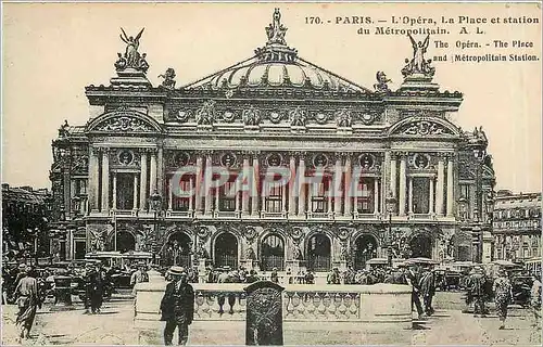 Cartes postales Paris l'Opera la Place et Station du Metropolitain