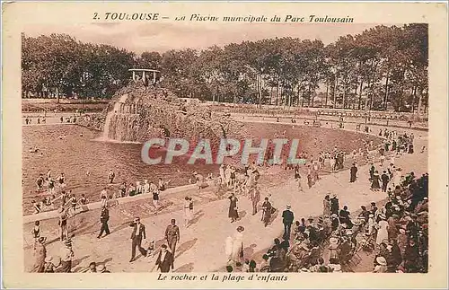 Cartes postales Le Rocher et la Plage d'Enfants Toulouse La piscine municipale du parc toulousain